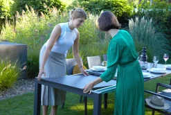 OUTDOOR Gartentisch ausziehbar HPL grausilberfarben