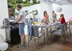 OUTDOOR Gartentisch ausziehbar HPL grausilberfarben