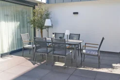 OUTDOOR Garten-Tischgruppe 7-teilig grau