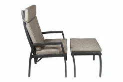 OUTDOOR Hocker silberfarbengrauschwarzbraun