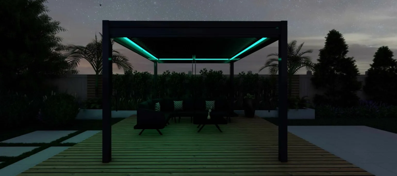 OUTDOOR LED-Beleuchtung Gartenpavillon weiß