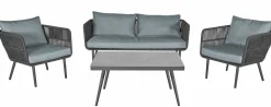 OUTDOOR Lounge-Set 4 tlg. grau