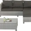 OUTDOOR Lounge-Set Polyrattan grau