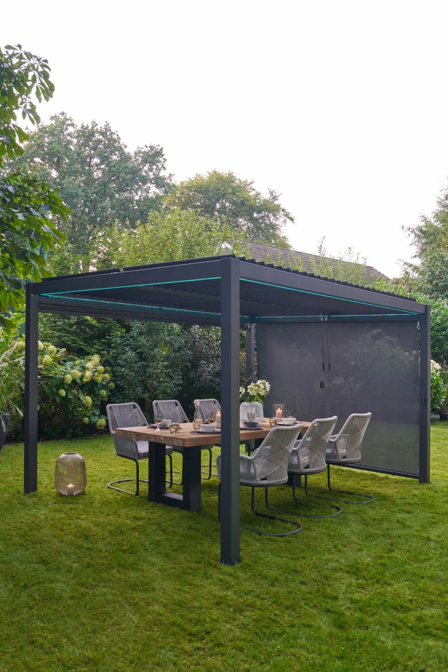 OUTDOOR Seitenrollo für Gartenpergola grau