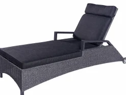 OUTDOOR Sonnenliege rollbar Polyrattan grau