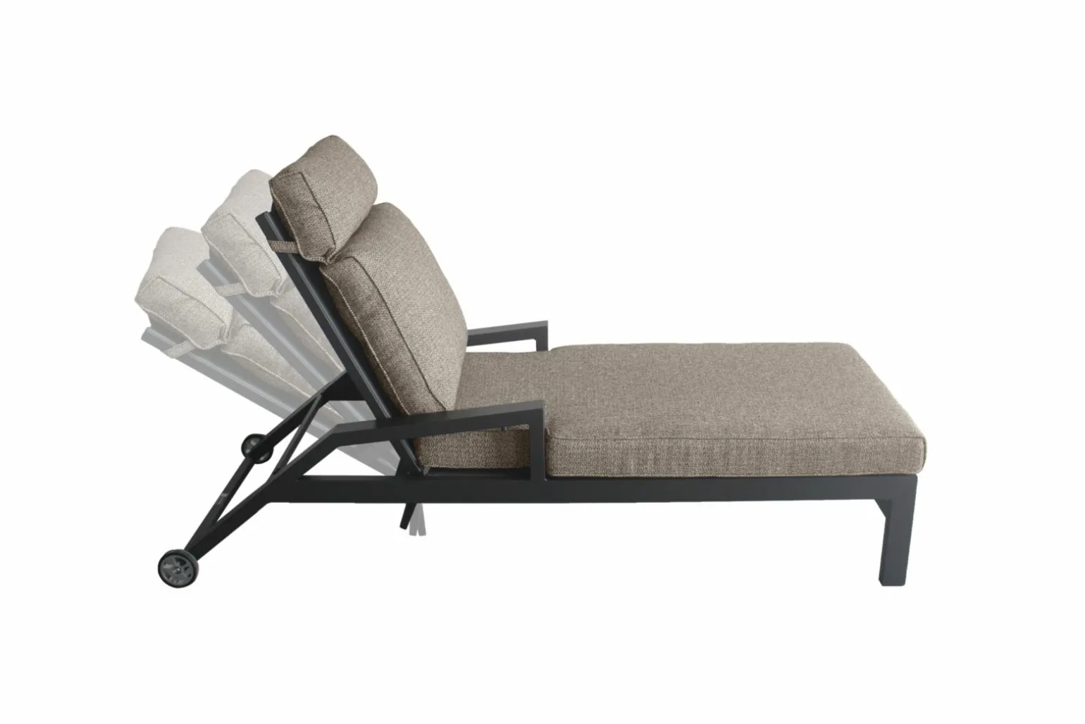 OUTDOOR Sonnenliege silberfarbengrauschwarzbraun