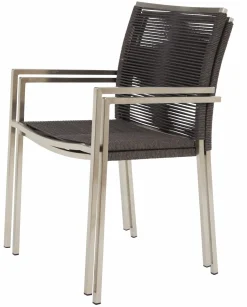 OUTDOOR Stapelstuhl Edelstahl schwarz