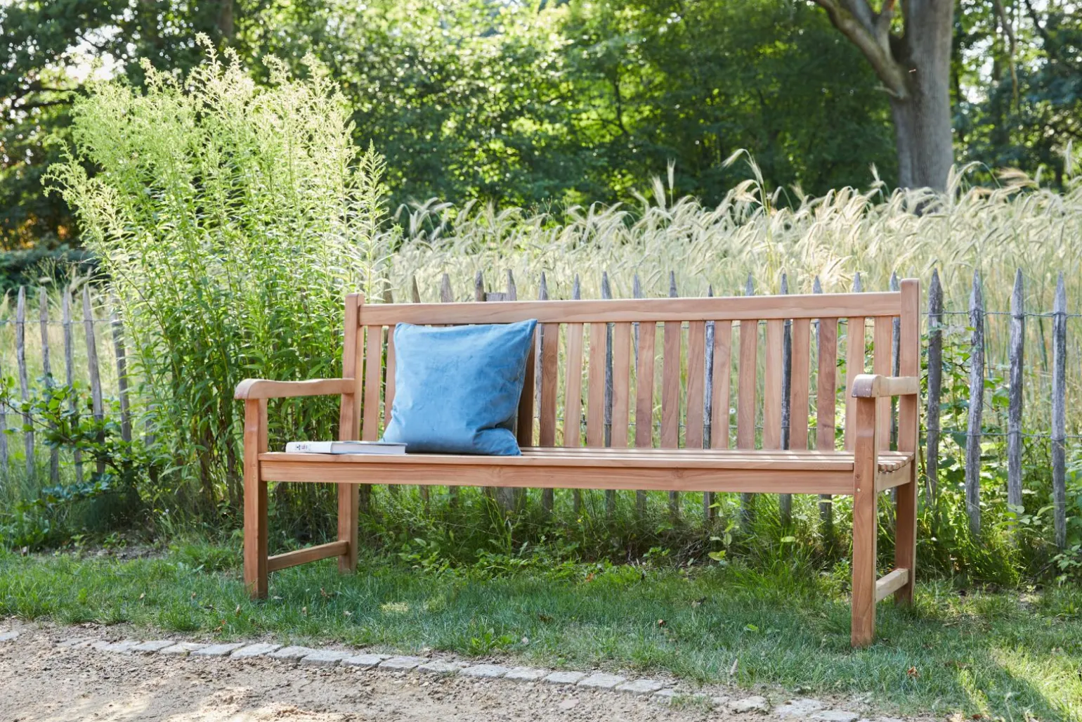 OUTDOOR Teak Gartenbank 150 braungrau