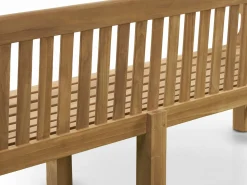 OUTDOOR Teak Gartenbank mit Auflage schwarzgraubraun