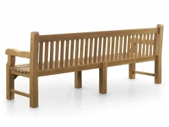 OUTDOOR Teak Gartenbank mit Auflage schwarzgraubraun