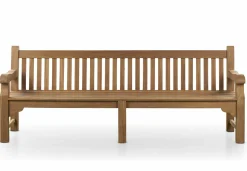 OUTDOOR Teak Gartenbank mit Auflage schwarzgraubraun