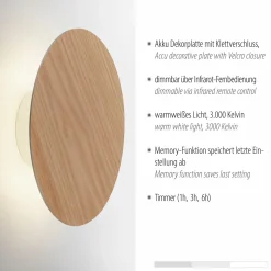 Paul Neuhaus LED-Akku-Wandleuchte braun