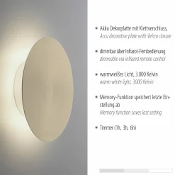 Paul Neuhaus LED-Akku-Wandleuchte goldfarben