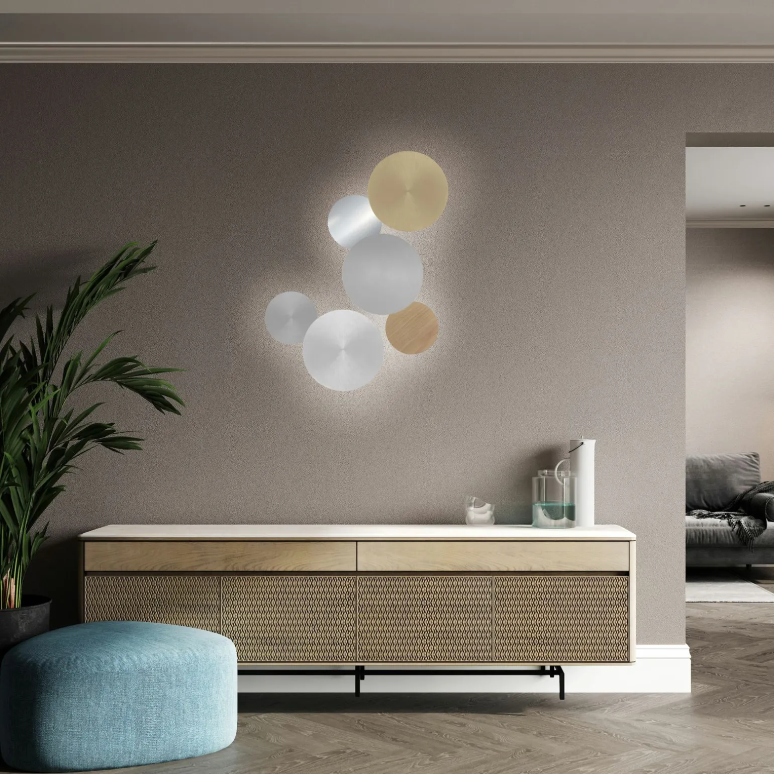 Paul Neuhaus LED-Akku-Wandleuchte goldfarben