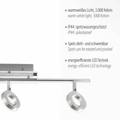 Paul Neuhaus LED-Deckenleuchte 3flg silberfarben