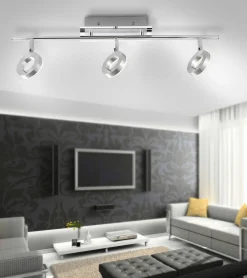 Paul Neuhaus LED-Deckenleuchte 3flg silberfarben