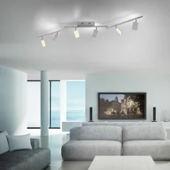 Paul Neuhaus LED-Deckenleuchte 6flg silberfarben