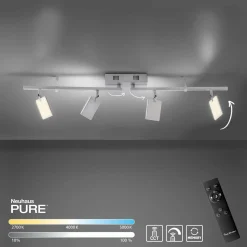Paul Neuhaus LED-Deckenleuchte 4flg silberfarben