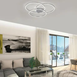 Paul Neuhaus LED-Deckenleuchte 3flg silberfarben