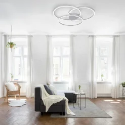 Paul Neuhaus LED-Deckenleuchte 3flg silberfarben