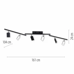 Paul Neuhaus LED-Deckenleuchte 6flg schwarz