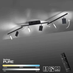 Paul Neuhaus LED-Deckenleuchte 6flg schwarz