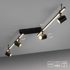 Paul Neuhaus LED-Deckenleuchte 4flg schwarz