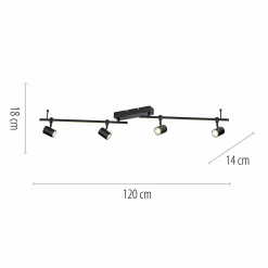 Paul Neuhaus LED-Deckenleuchte 4flg schwarz