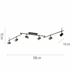 Paul Neuhaus LED-Deckenleuchte 6flg schwarz
