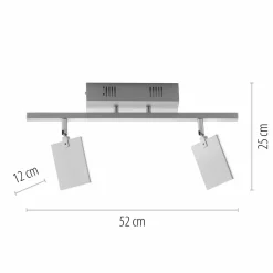Paul Neuhaus LED-Deckenleuchte 2flg silberfarben