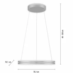 Paul Neuhaus LED-Pendelleuchte 2flg silberfarben
