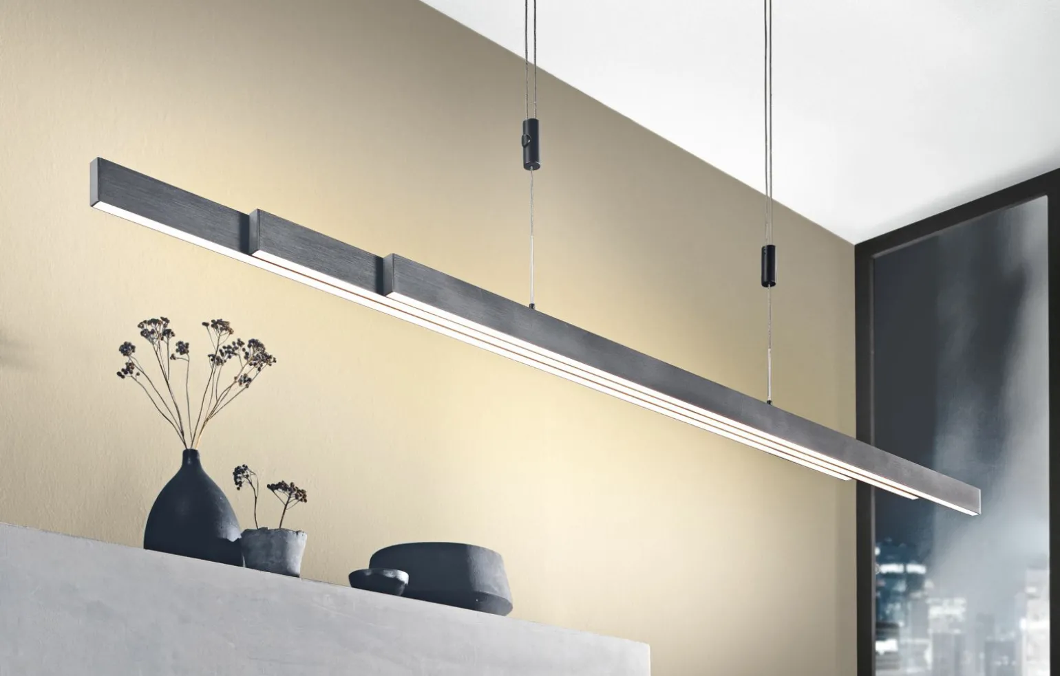 Paul Neuhaus LED-Pendelleuchte 3flg schwarz