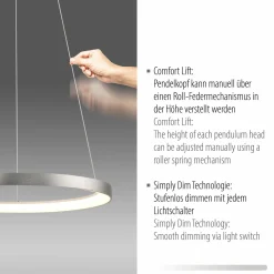 Paul Neuhaus LED-Pendelleuchte 1flg silberfarben