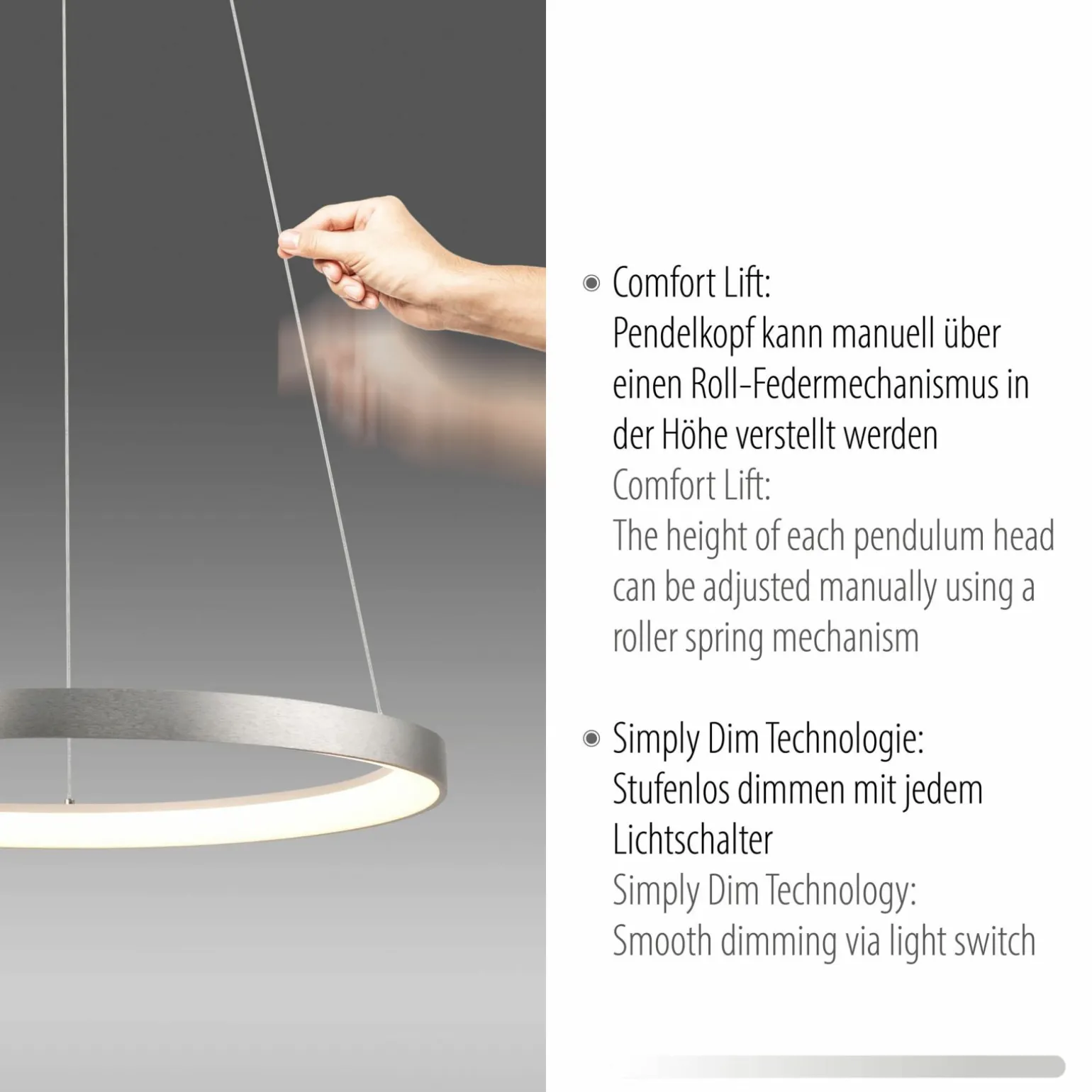 Paul Neuhaus LED-Pendelleuchte 1flg silberfarben