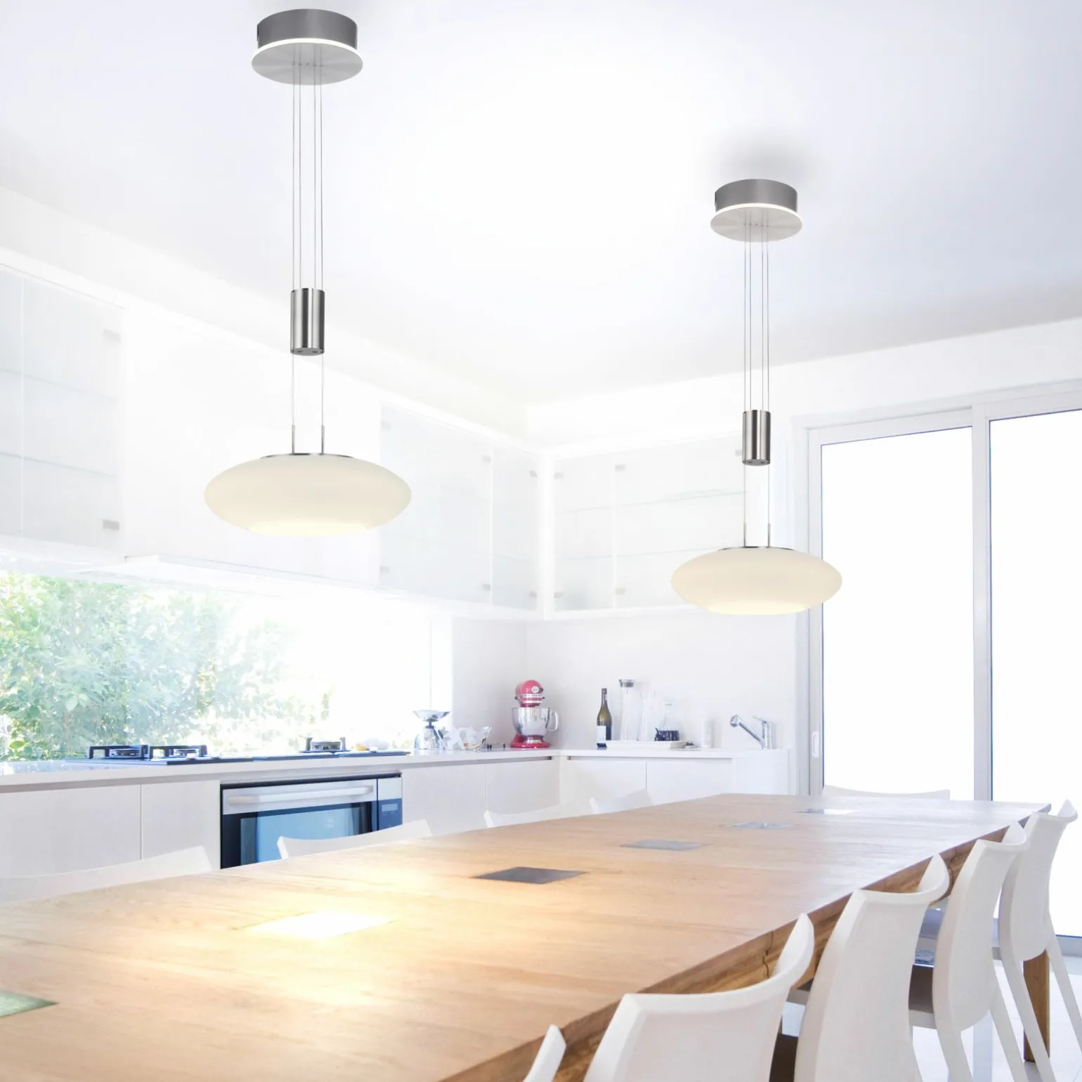 Paul Neuhaus LED-Pendelleuchte 2flg silberfarben