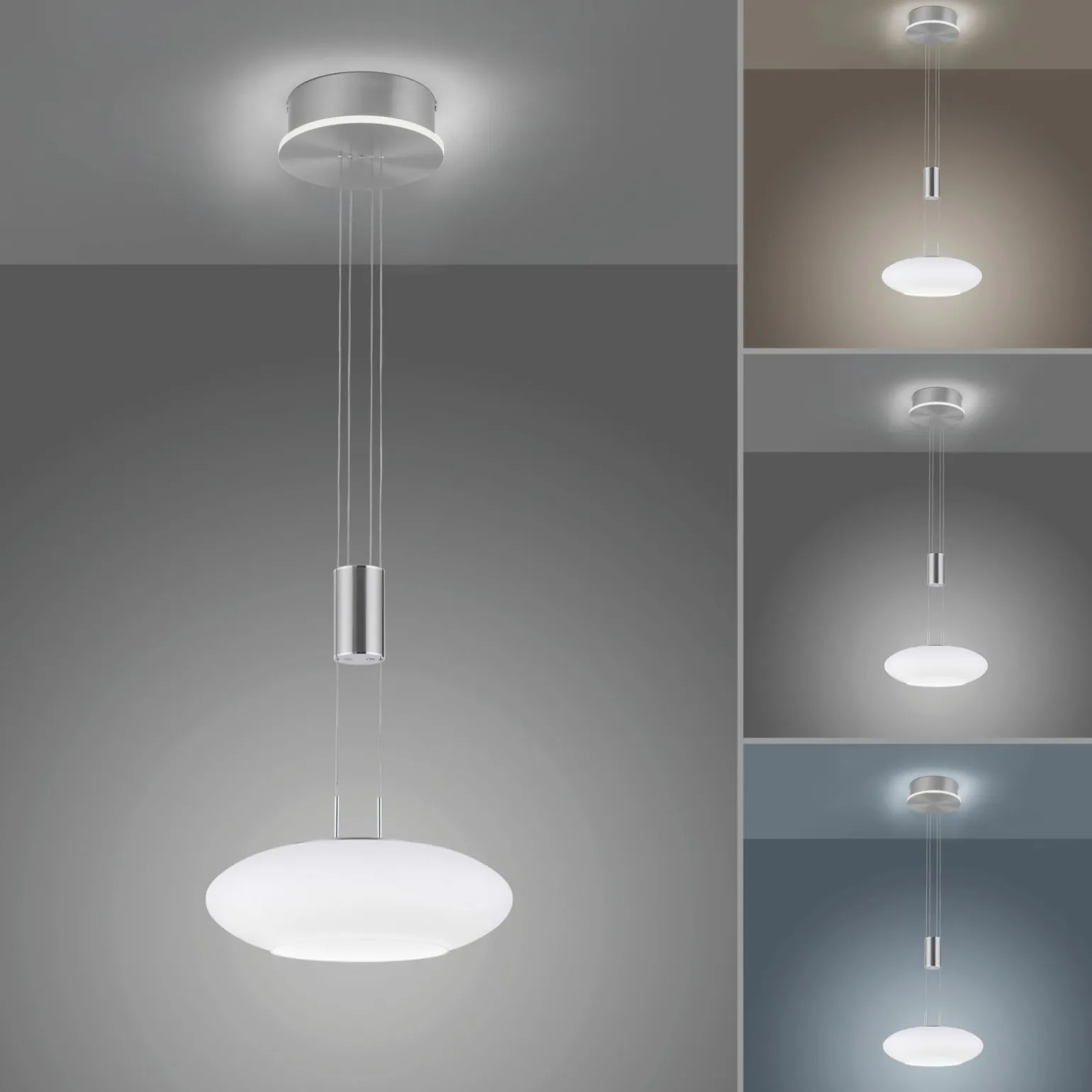 Paul Neuhaus LED-Pendelleuchte 2flg silberfarben