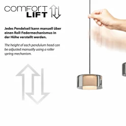 Paul Neuhaus LED-Pendelleuchte 3flg schwarz