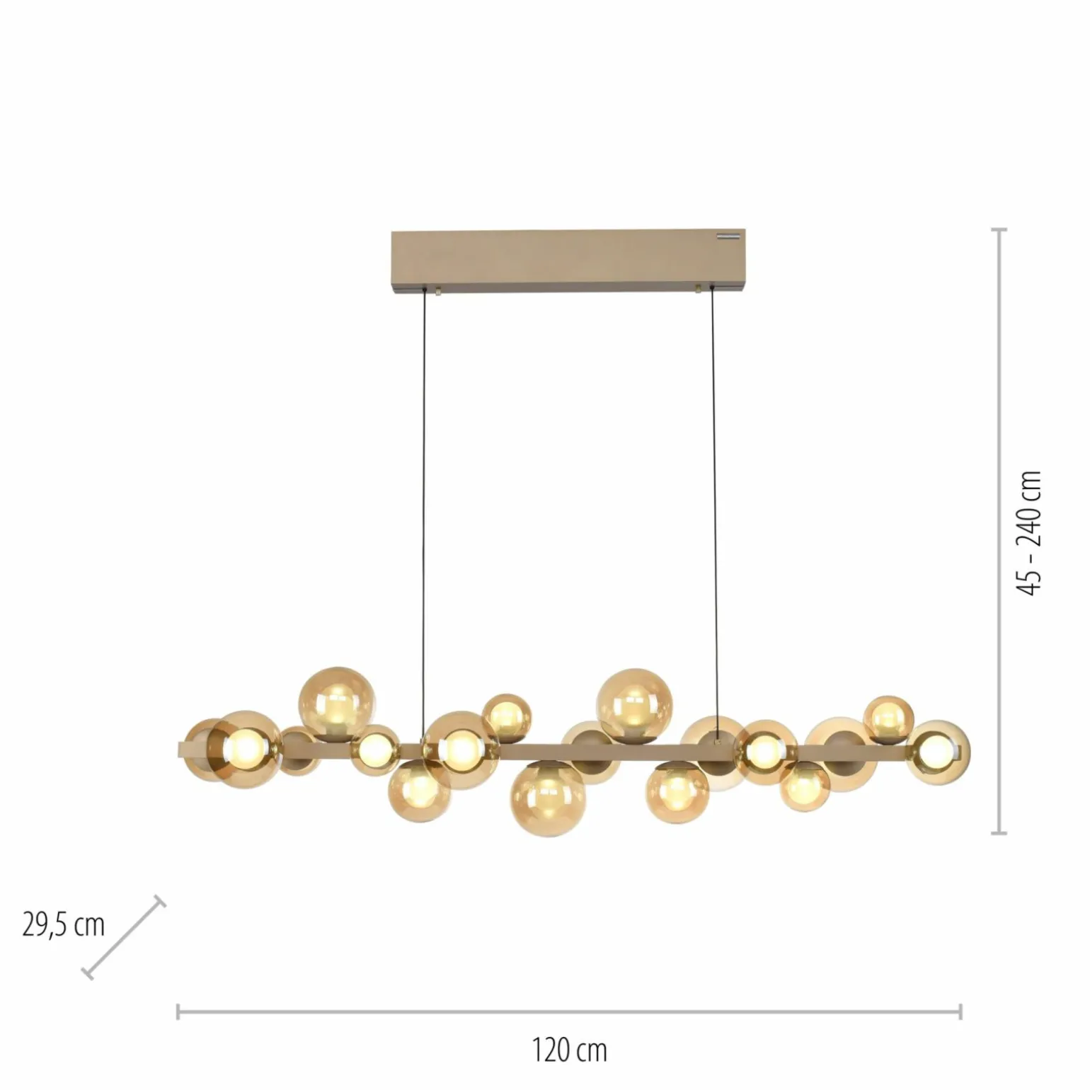 Paul Neuhaus LED-Pendelleuchte 18flg braun