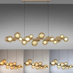 Paul Neuhaus LED-Pendelleuchte 18flg braun