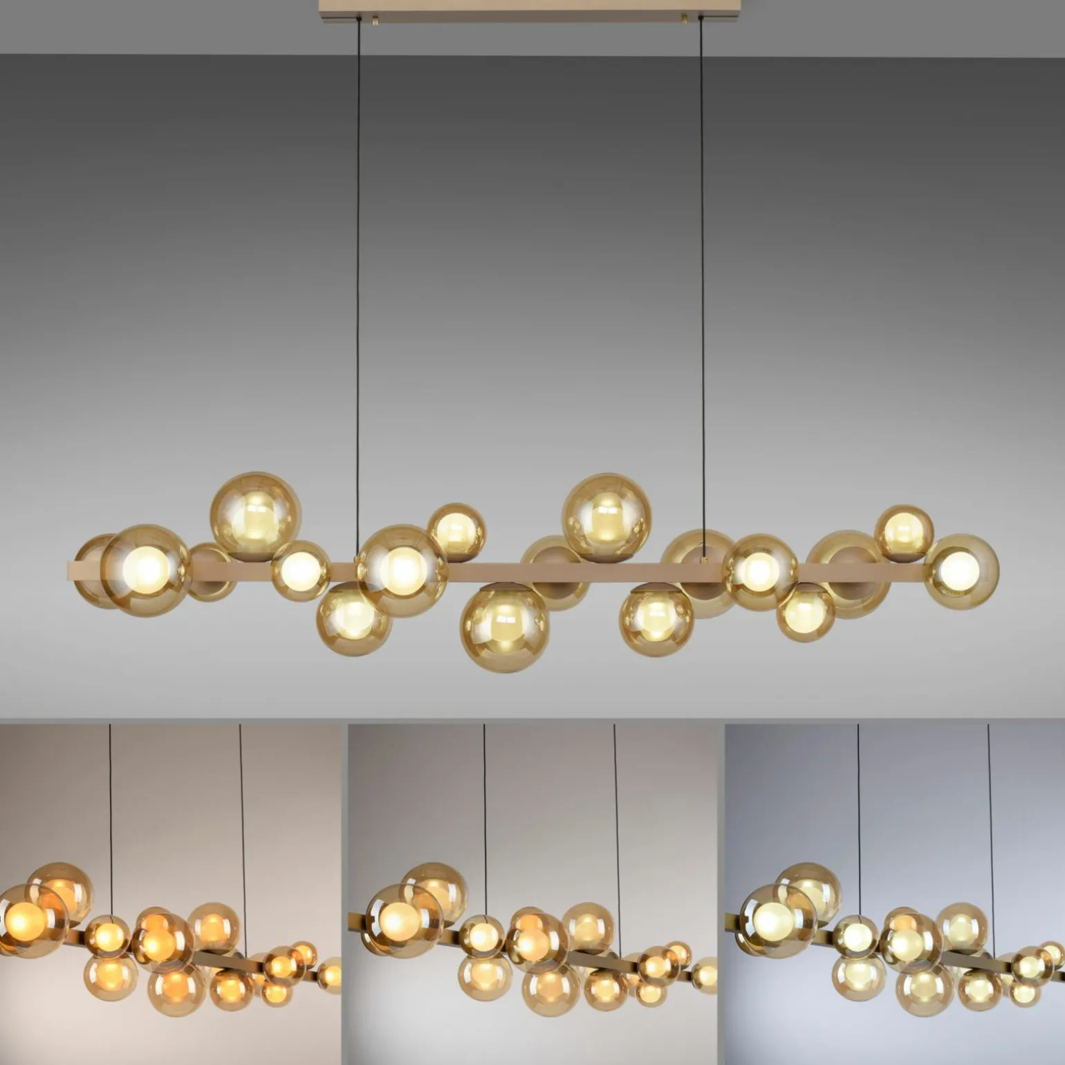 Paul Neuhaus LED-Pendelleuchte 18flg braun