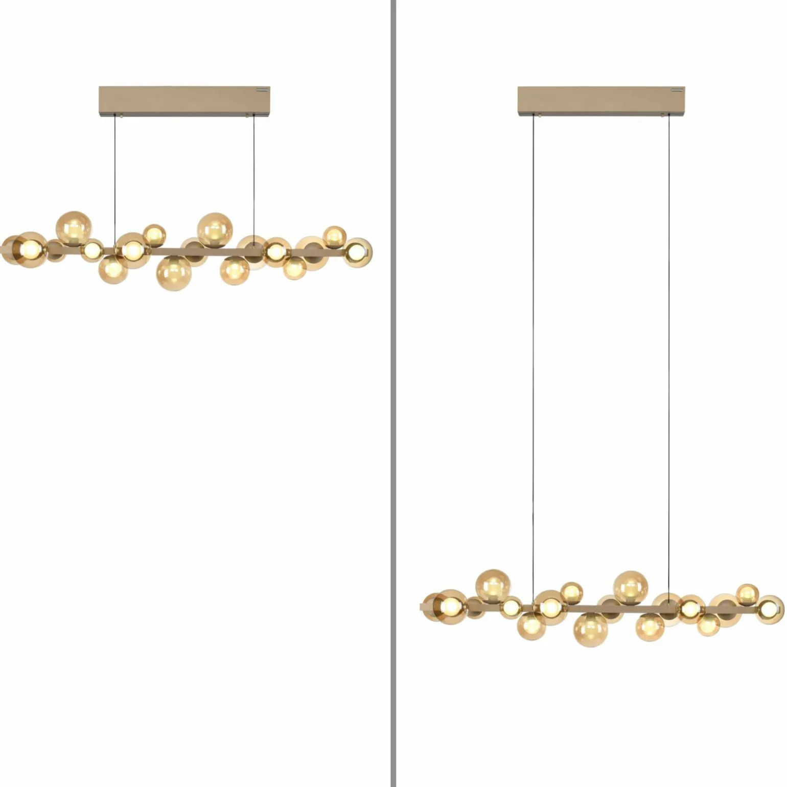 Paul Neuhaus LED-Pendelleuchte 18flg braun