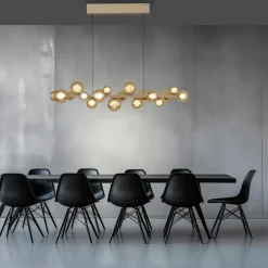 Paul Neuhaus LED-Pendelleuchte 18flg braun