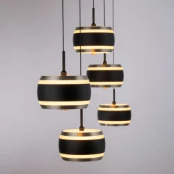 Paul Neuhaus LED-Pendelleuchte 5flg schwarz