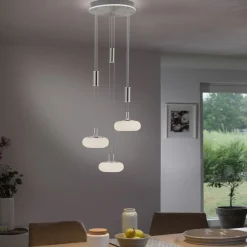 Paul Neuhaus LED-Pendelleuchte 4flg silberfarben