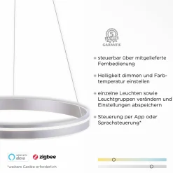 Paul Neuhaus LED-Pendelleuchte 1flg silberfarben