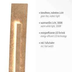 Paul Neuhaus LED-Stehleuchte 1flg goldfarben
