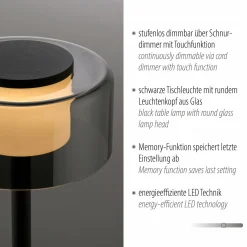 Paul Neuhaus LED-Tischleuchte 1flg schwarz