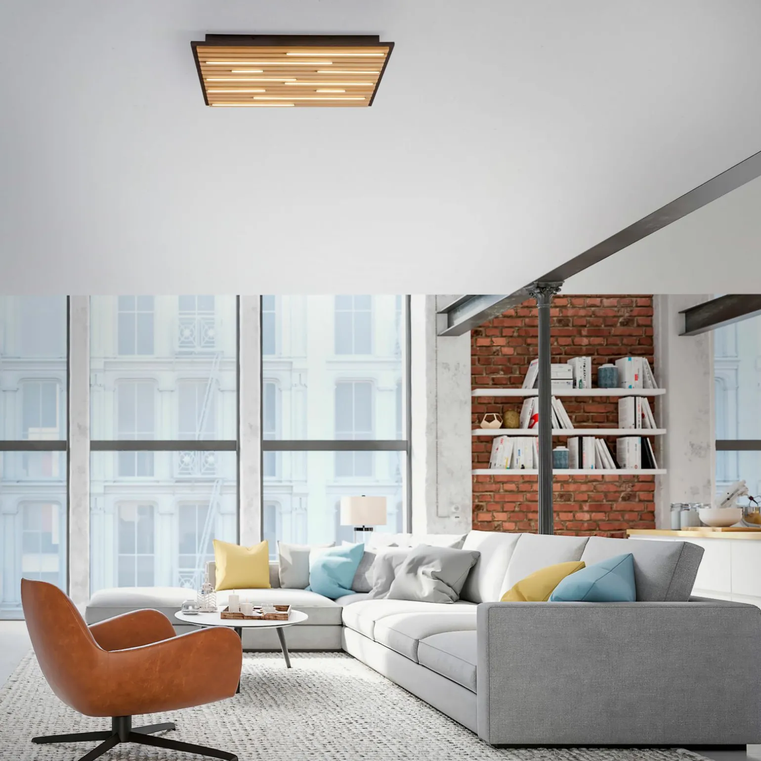 Paul Neuhaus LED-Wand- u.Deckenleuchte 1flg braun