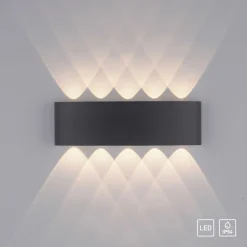 Paul Neuhaus LED-Wandleuchte 10flg schwarz
