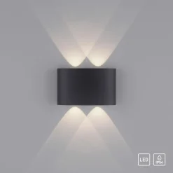 Paul Neuhaus LED-Wandleuchte 4flg schwarz